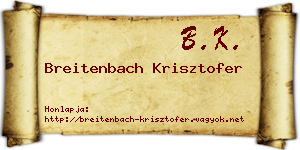 Breitenbach Krisztofer névjegykártya